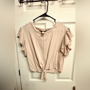 Mossimo Supply Co. Blush Ruffle Sleeve Blouse